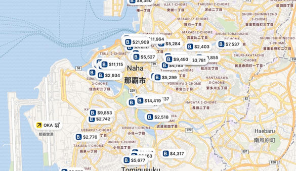 琉球住宿地圖